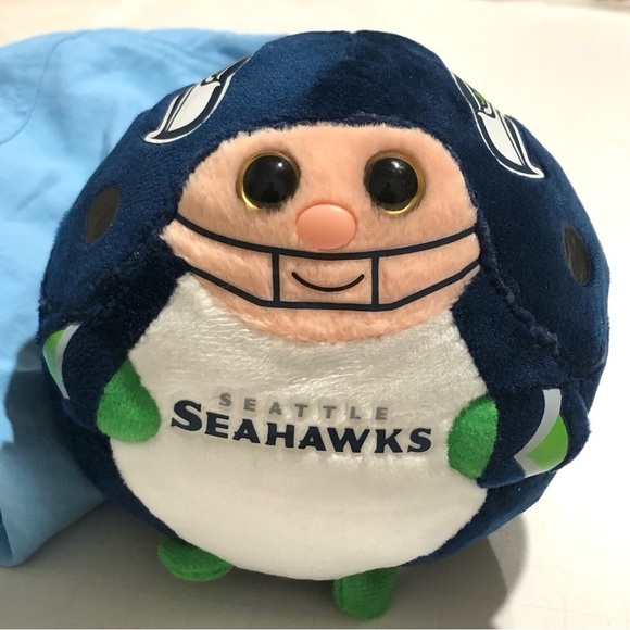 TY Beanie Ballz NFL Seatle Seahawks plush ball toy 4 1/2" 2016 - Picture 3 of 10